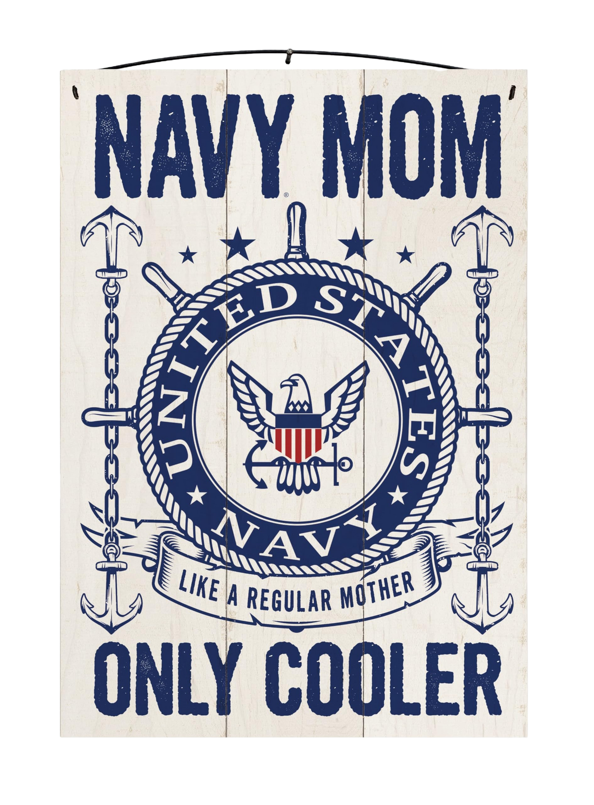 U.S. Navy Mom Officially Licensed Wood Sign, 7×10