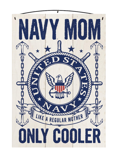 U.S. Navy Mom Officially Licensed Wood Sign, 7×10