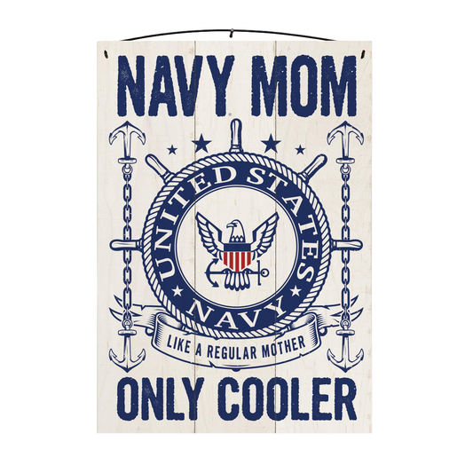 U.S. Navy Mom Officially Licensed Wood Sign, 7×10