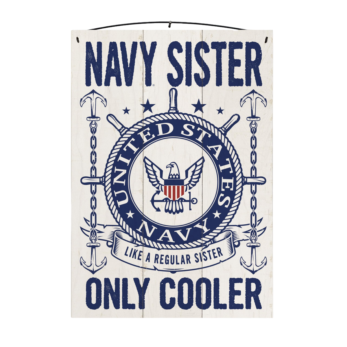 U.S. Navy Sister Officially Licensed Wood Sign, 7×10