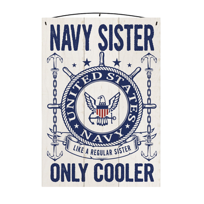 U.S. Navy Sister Officially Licensed Wood Sign, 7×10