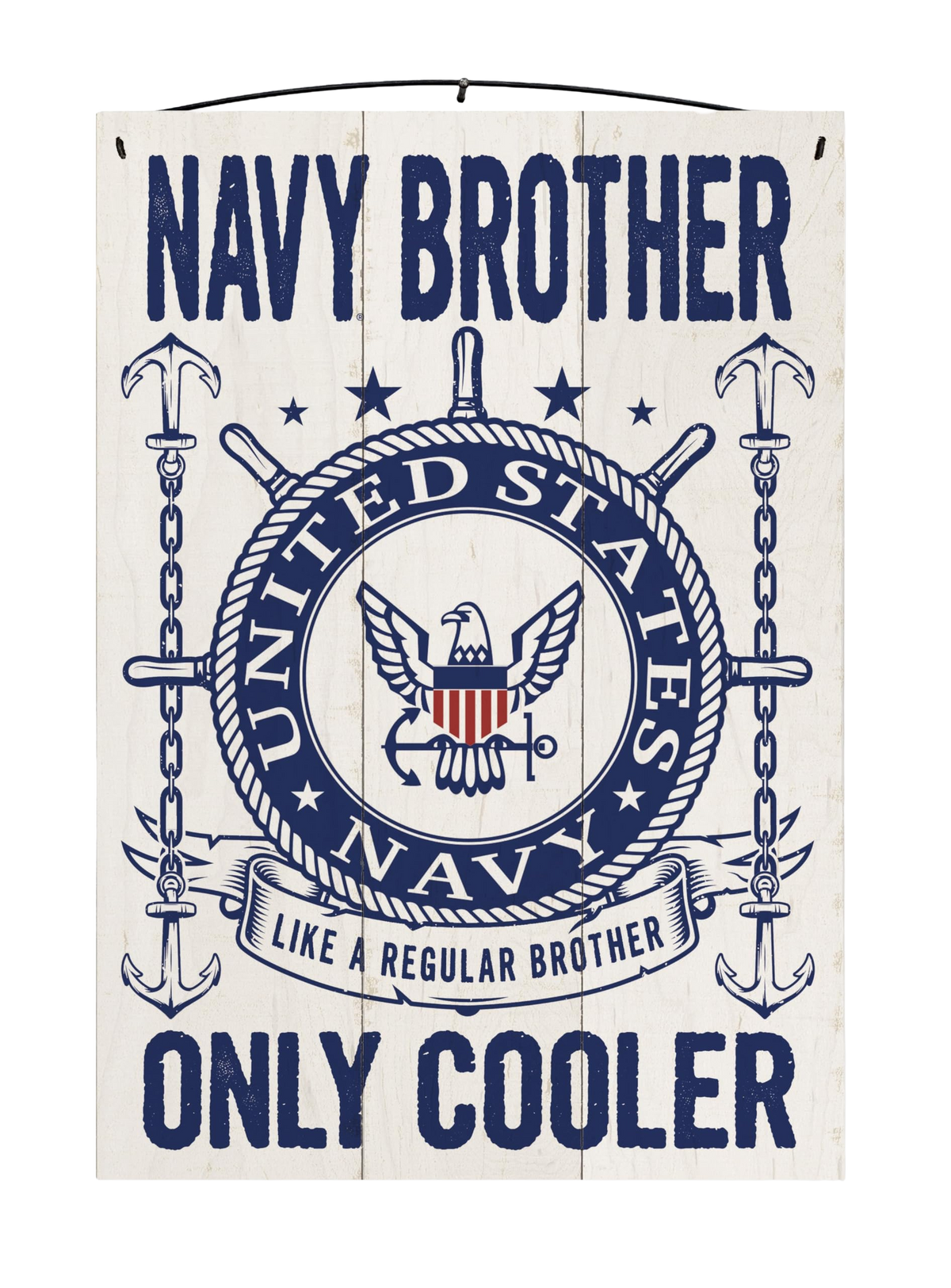 U.S. Navy Brother Officially Licensed Wood Sign, 7×10