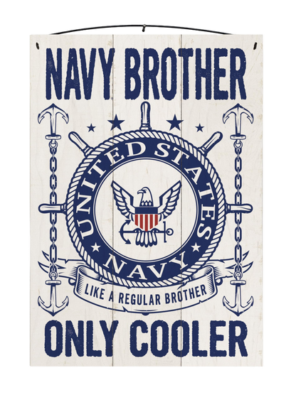 U.S. Navy Brother Officially Licensed Wood Sign, 7×10