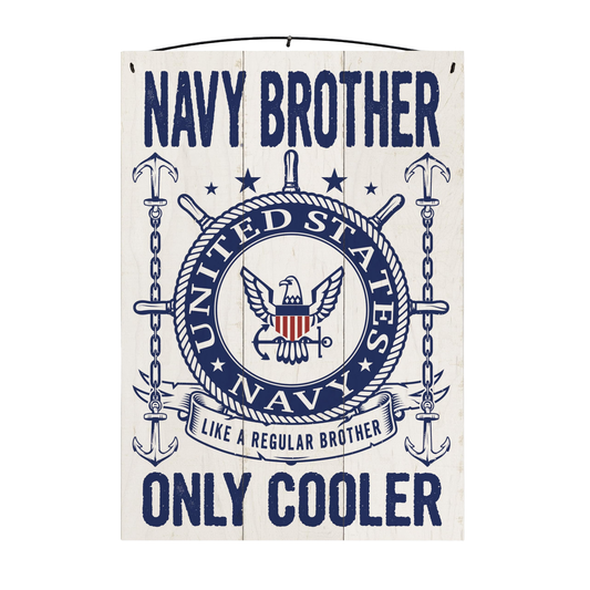 U.S. Navy Brother Officially Licensed Wood Sign, 7×10