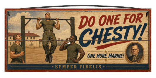 Do One for Chesty USMC Wood Sign 7 x 14 – Officially Licensed