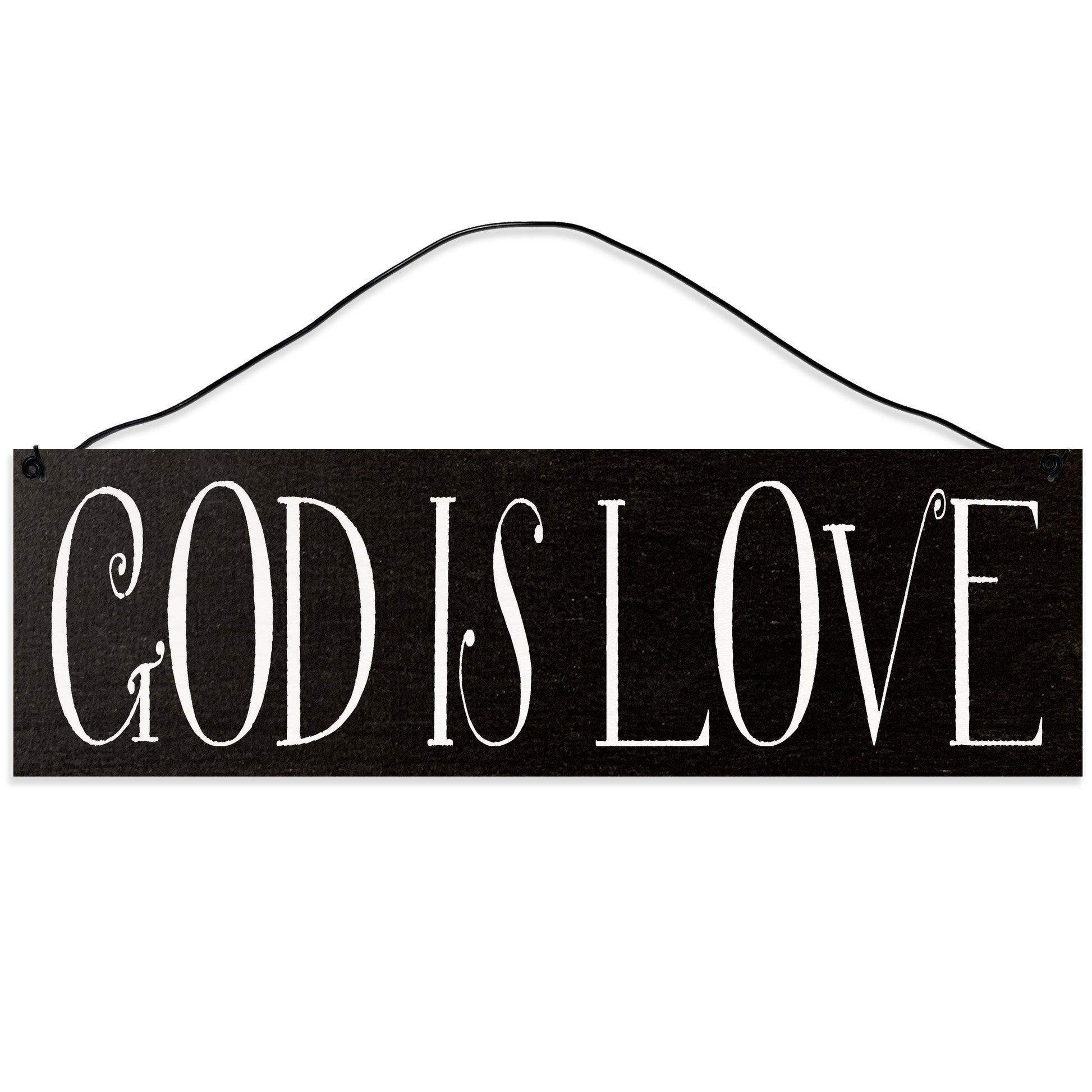 Sawyer's Mill - God is Love. Wood Sign for Home or Office. Measures 3x10 inches.