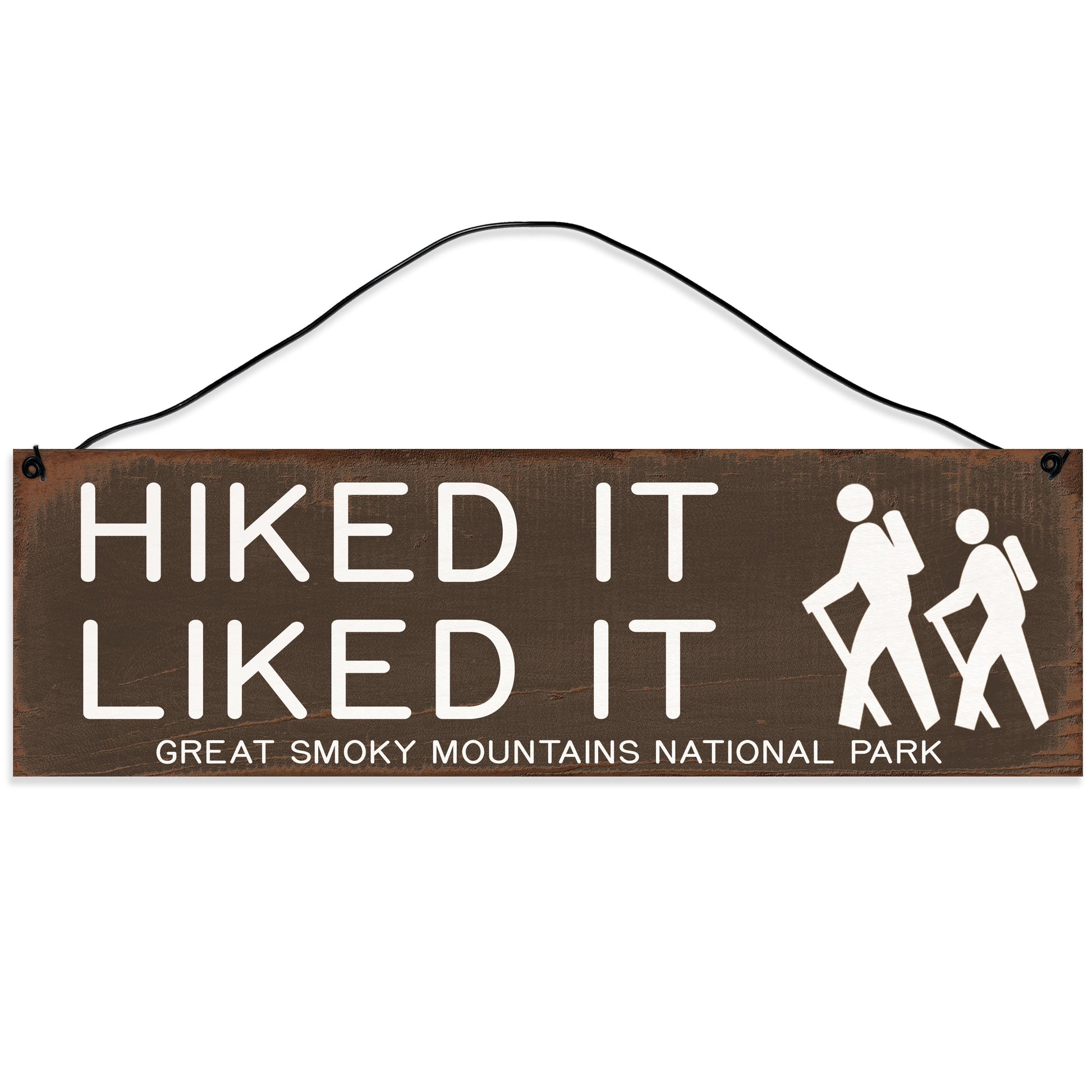 Sawyer's Mill - Hiked It. Liked It. Great Smoky Mountains National Park. Wood Sign for Home or Office. Measures 3x10 inches.