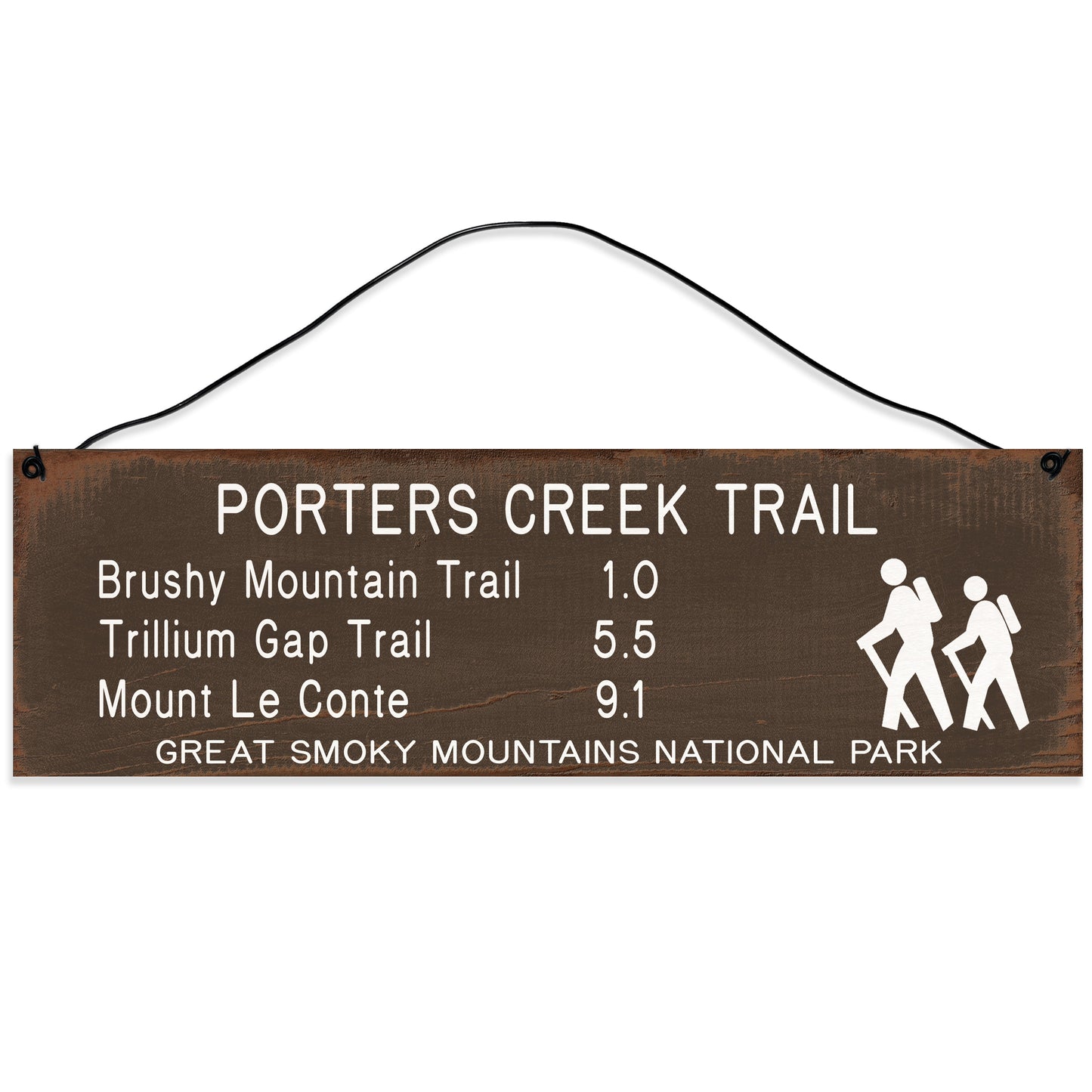 Sawyer's Mill - Porters Creek Trail Marker. Wood Sign for Home or Office. Measures 3x10 inches.