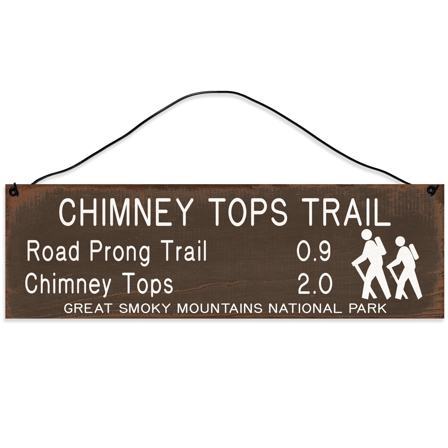 Sawyer's Mill - Chimney Tops Trail Marker. Wood Sign for Home or Office. Measures 3x10 inches.