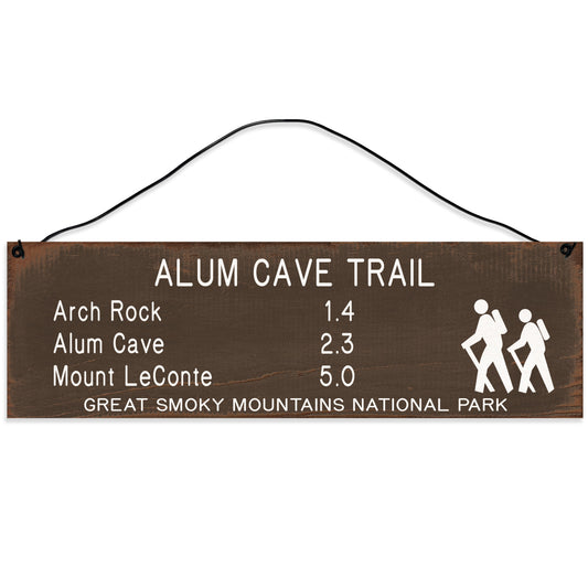 Sawyer's Mill - Alum Cave Trail Marker. Wood Sign for Home or Office. Measures 3x10 inches.