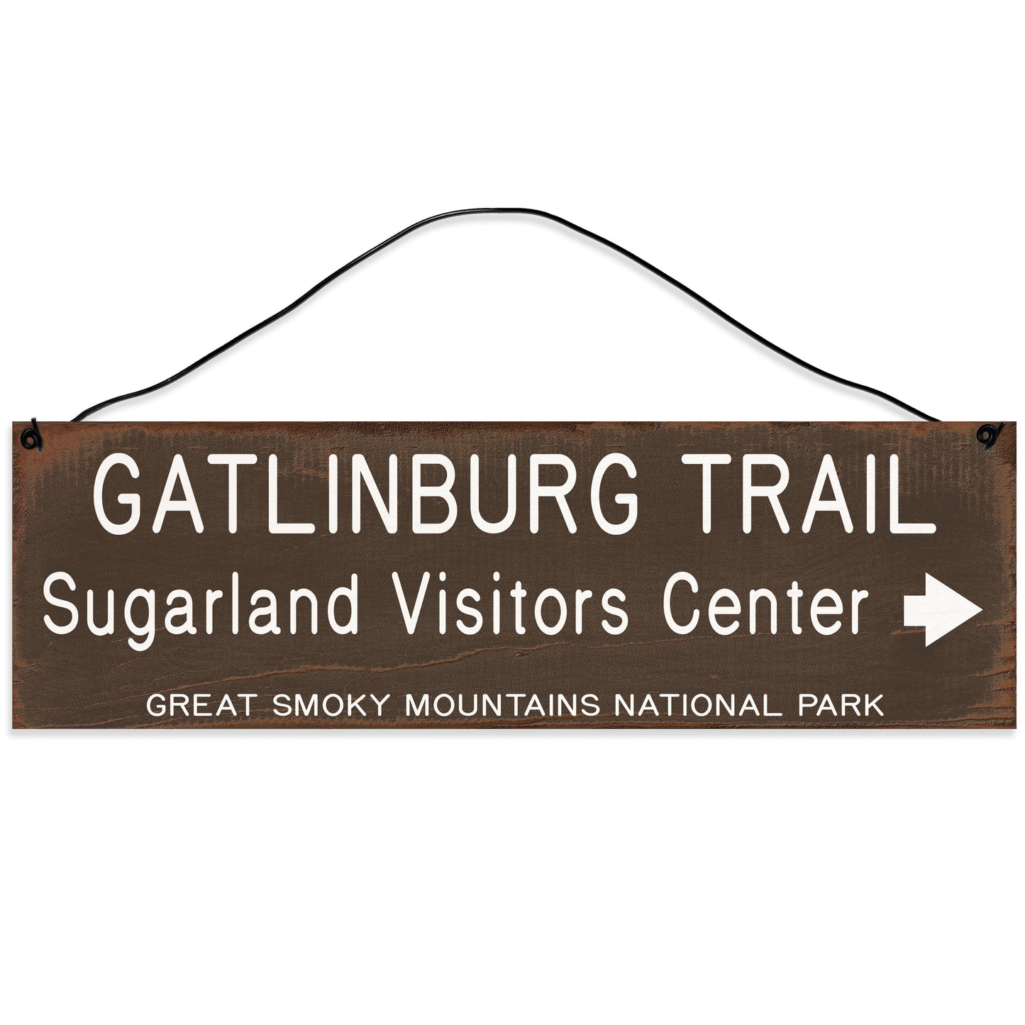 Sawyer's Mill - Gatlinburg Trail Marker Wood Sign for Home or Office. Measures 3x10 inches.