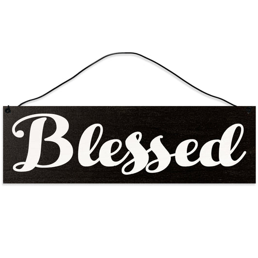 Sawyer's Mill - Blessed. Wood Sign for Home or Office. Measures 3x10 inches.