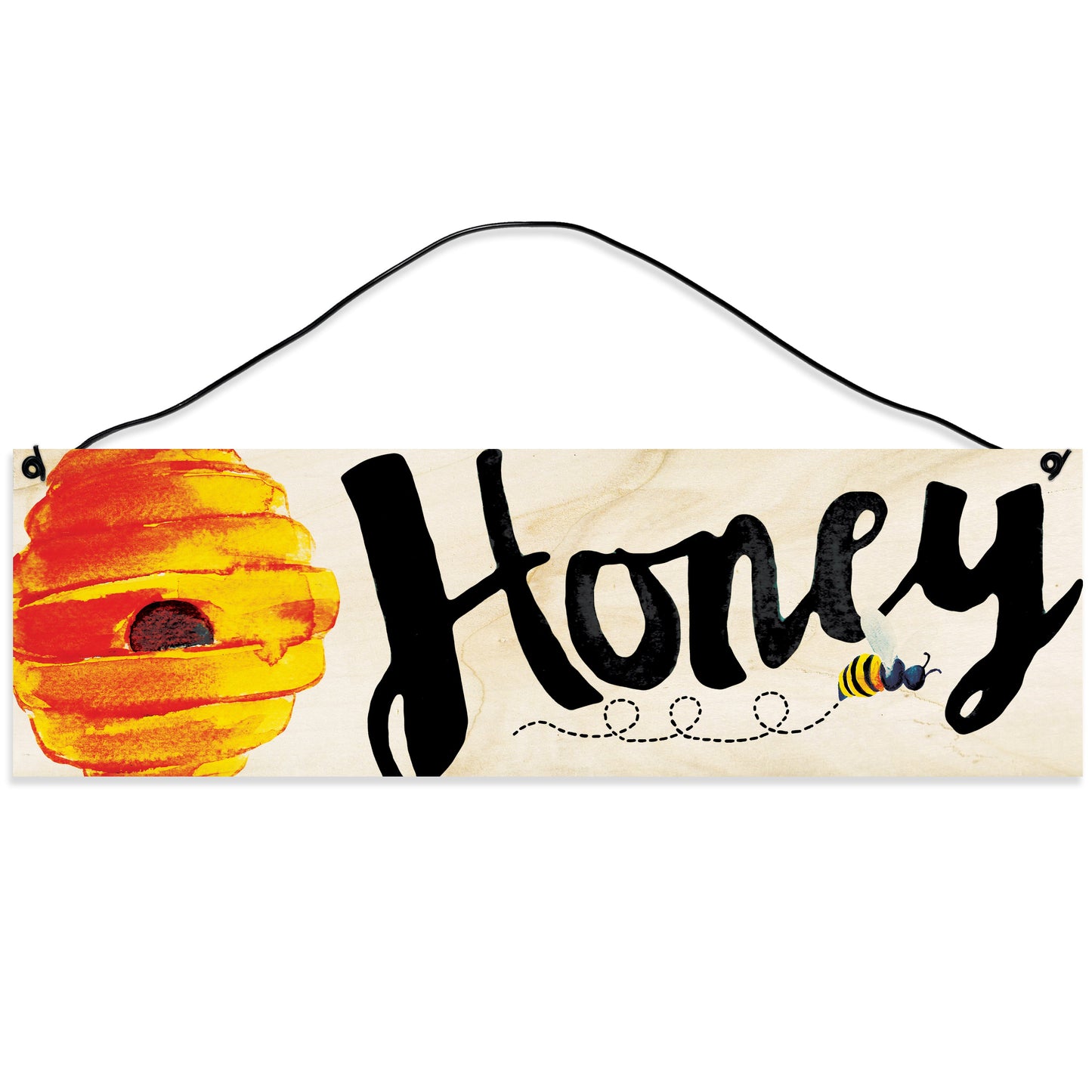 Sawyer's Mill - Honey Bee. Wood Sign for Home or Office. Measures 3x10 inches.