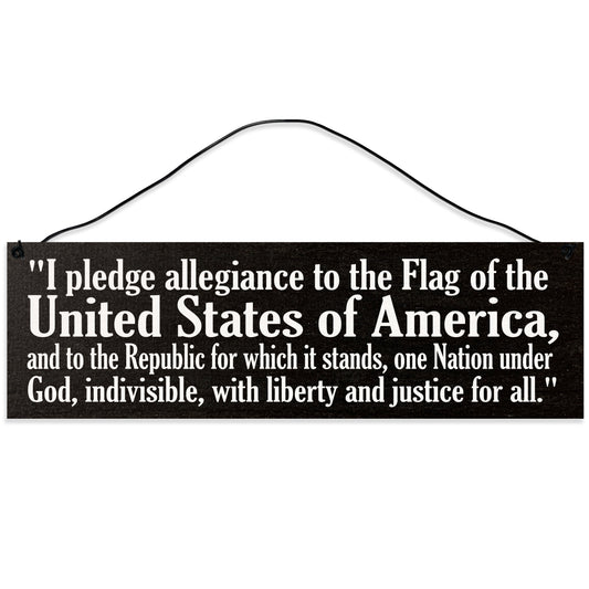 Sawyer's Mill - Pledge of Allegiance. Wood Sign for Home or Office. Measures 3x10 inches.