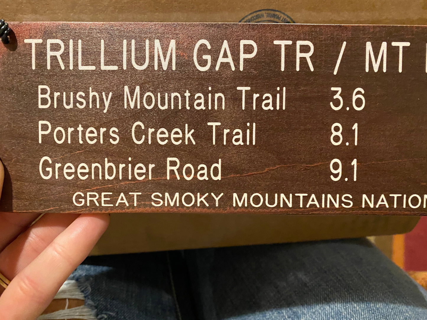 Chimney Tops Trail Marker.