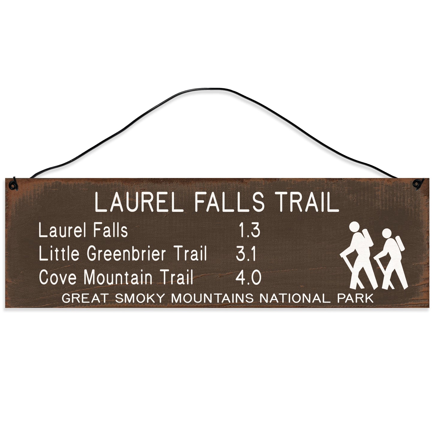 Sawyer's Mill - Laurel Falls Trail Marker. Wood Sign for Home or Office. Measures 3x10 inches.